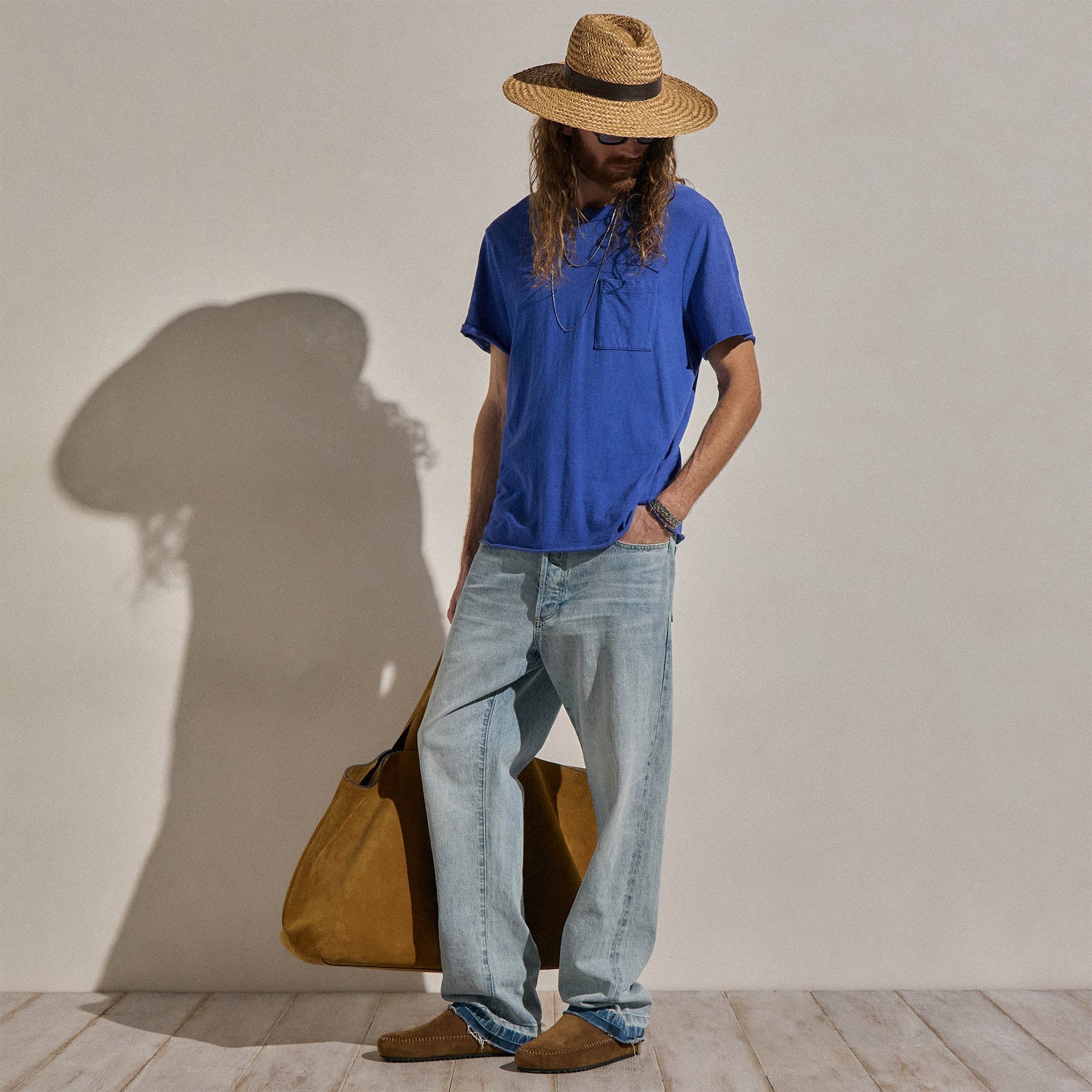 Slub Jersey Pocket Tee in Baltic Blue | James Perse Los Angeles
