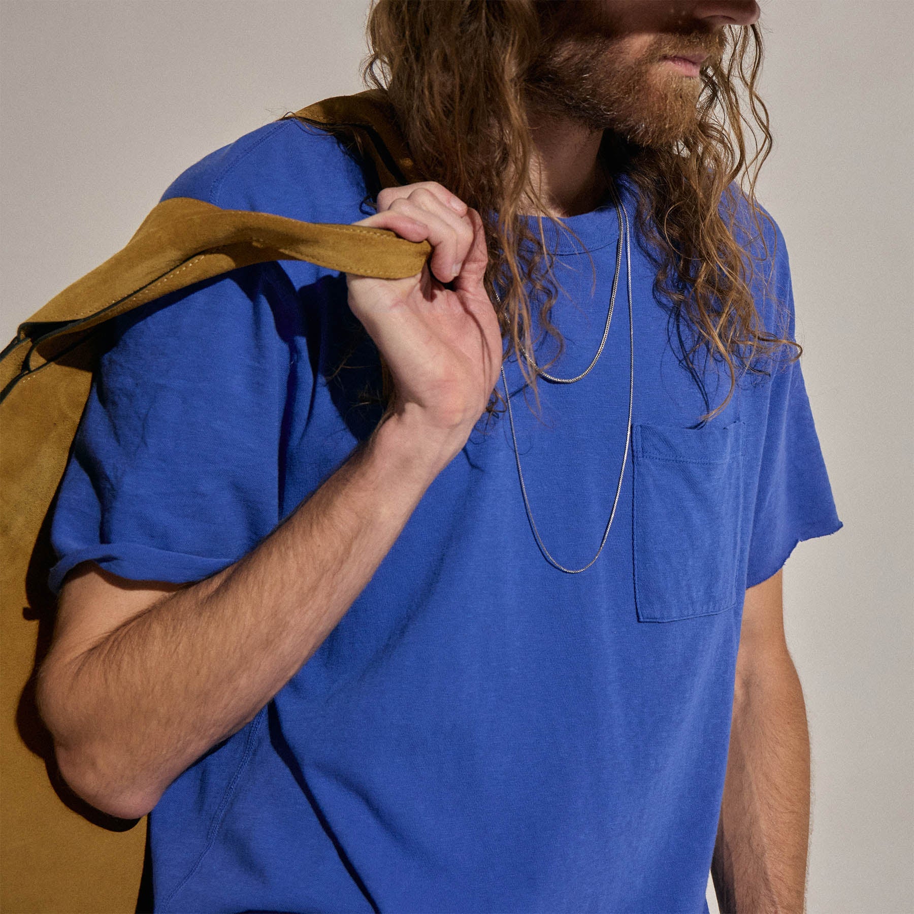 Slub Jersey Pocket Tee in Baltic Blue | James Perse Los Angeles