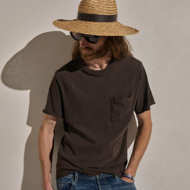 Slub Jersey Pocket Tee in Bark Pigment | James Perse Los Angeles