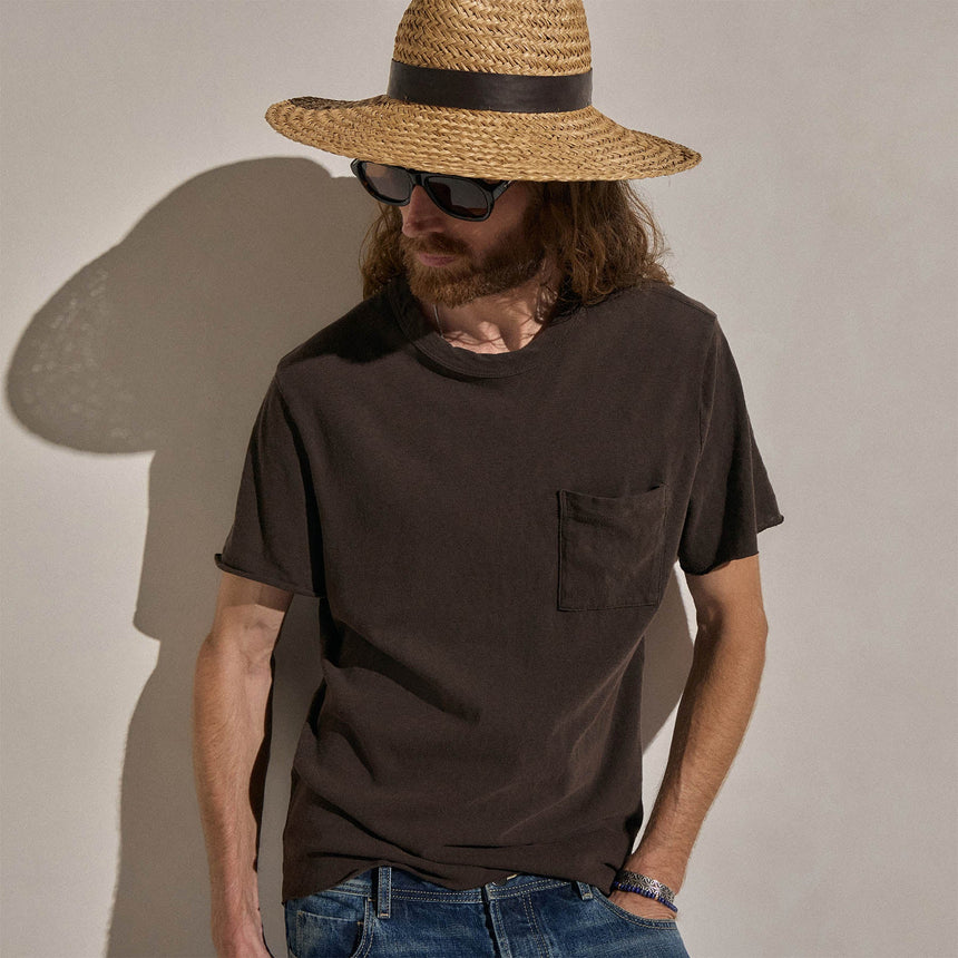 Slub Jersey Pocket Tee in Bark Pigment | James Perse Los Angeles