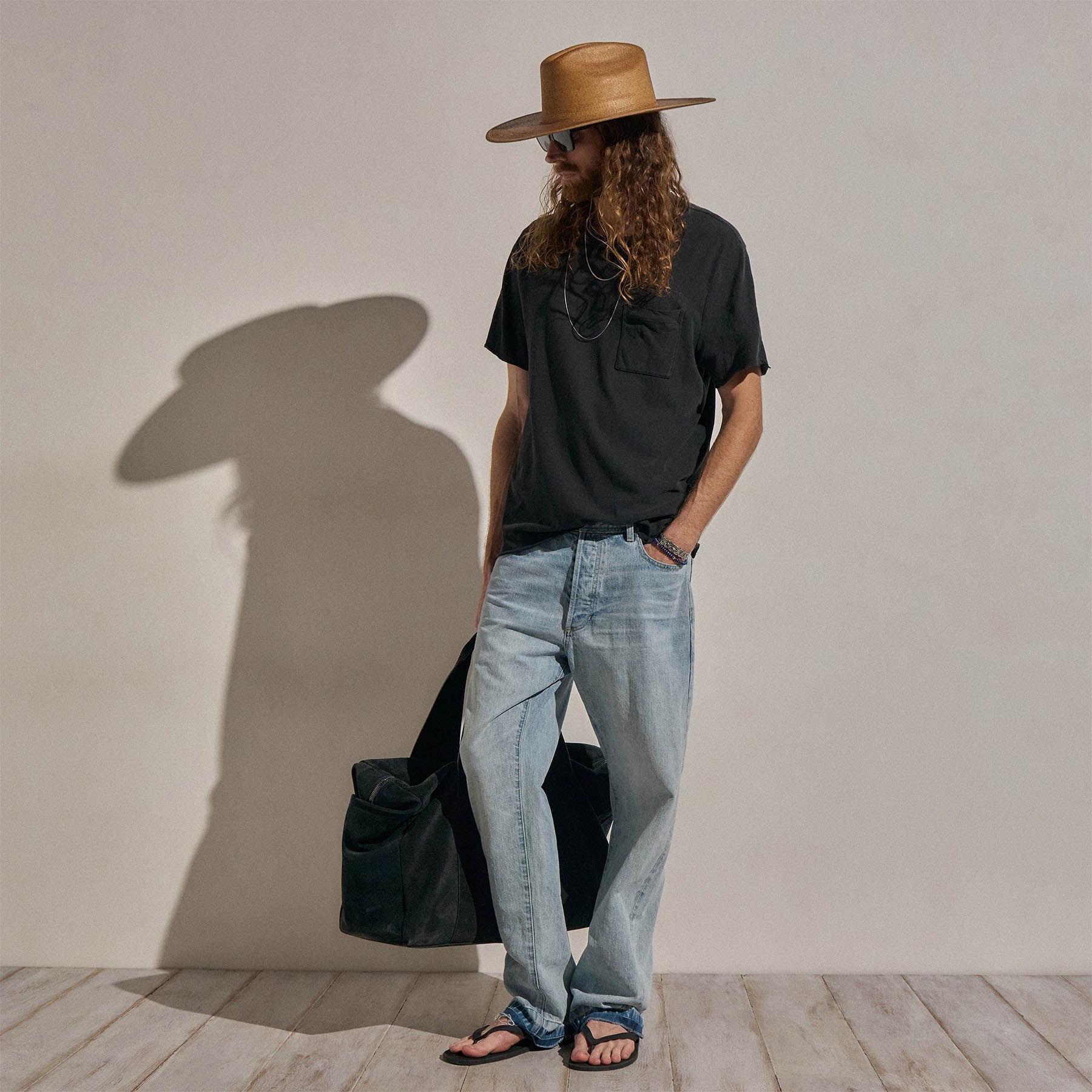 Slub Jersey Pocket Tee in Magma Pigment | James Perse Los Angeles