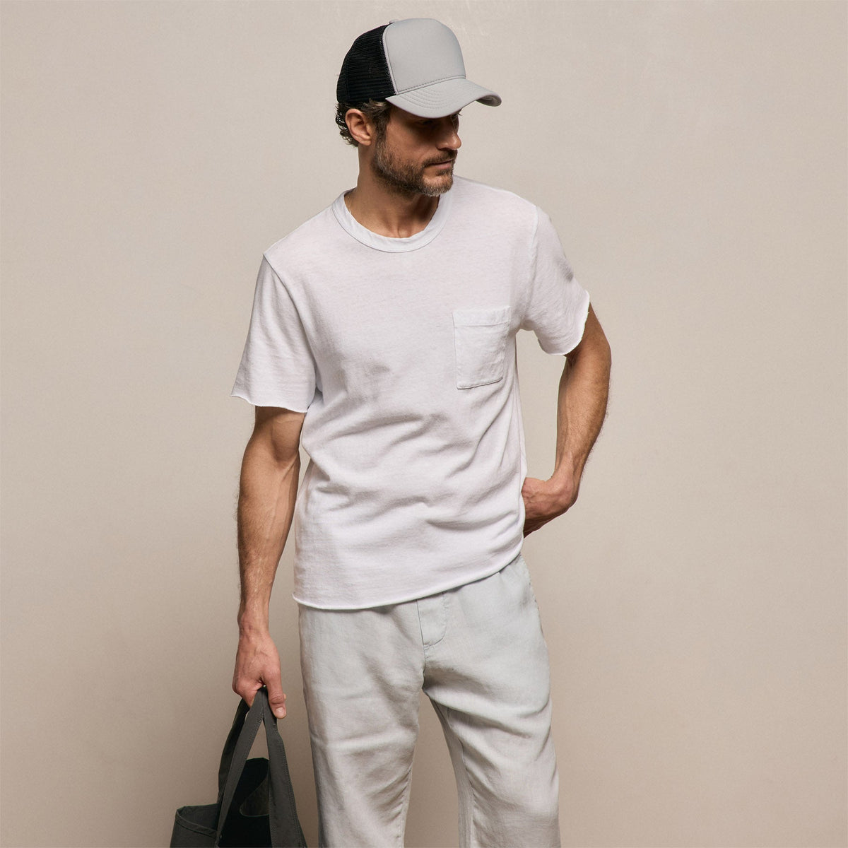 Slub Jersey Pocket Tee in White | James Perse Los Angeles