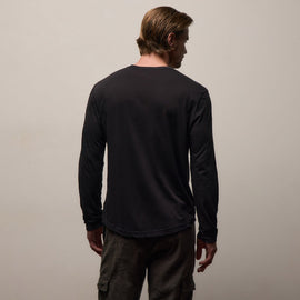 Shirttail Hem Crew in Black | James Perse Los Angeles