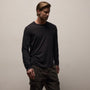 Shirttail Hem Crew in Black | James Perse Los Angeles