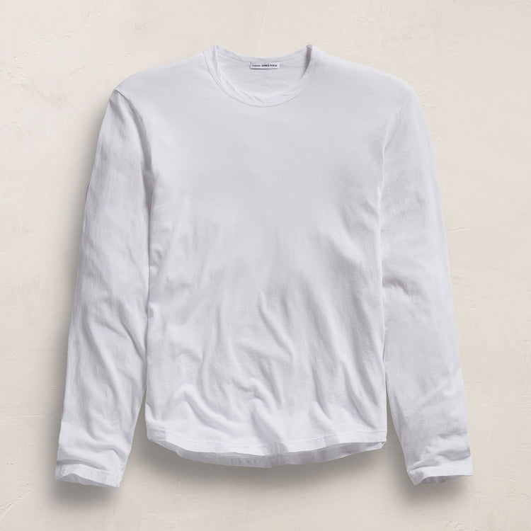 Shirttail Hem Crew - White