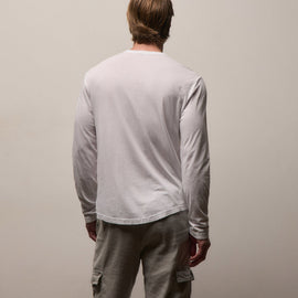 Shirttail Hem Crew in White | James Perse Los Angeles