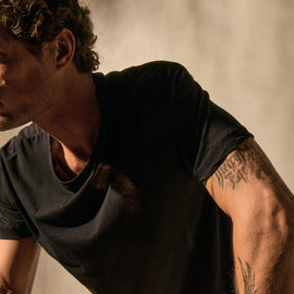 Clear Jersey Crew in Black | James Perse Los Angeles