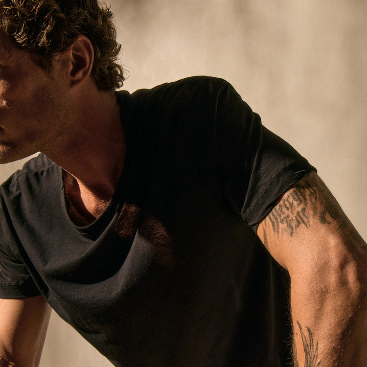 Clear Jersey Crew in Black | James Perse Los Angeles