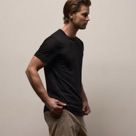 Clear Jersey Crew in Black | James Perse Los Angeles