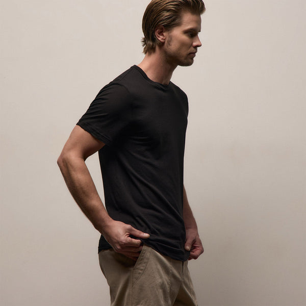 Clear Jersey Crew in Black | James Perse Los Angeles