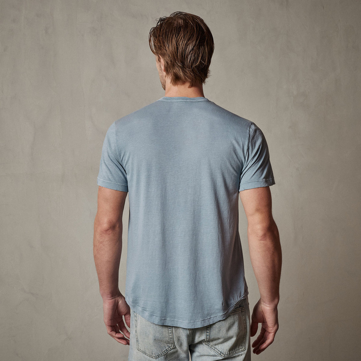 Clear Jersey Crew in Bluestone Pigment | James Perse Los Angeles