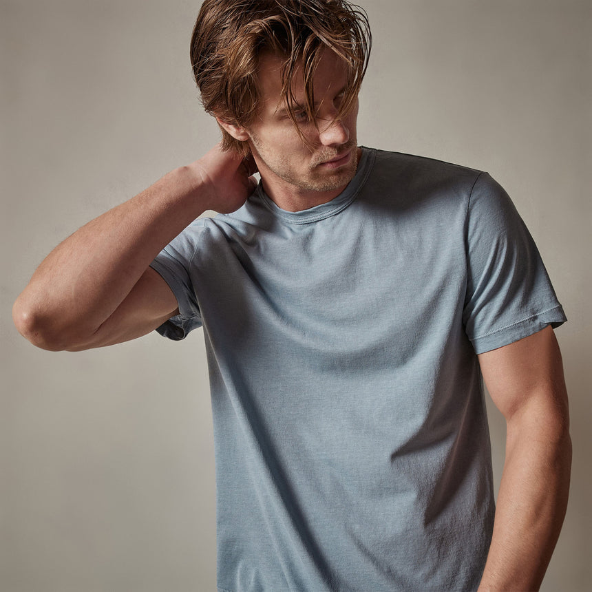 Clear Jersey Crew in Bluestone Pigment | James Perse Los Angeles