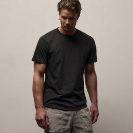 Clear Jersey Crew in Carbon Pigment | James Perse Los Angeles