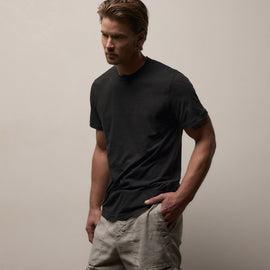 Clear Jersey Crew in Carbon Pigment | James Perse Los Angeles