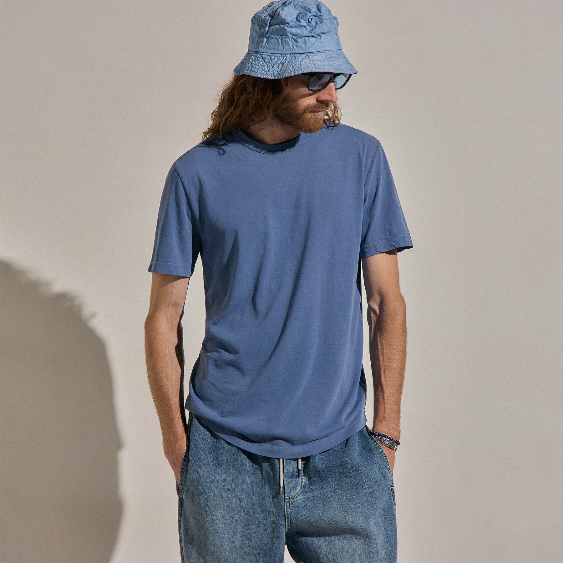 Clear Jersey Crew in Danube Pigment | James Perse Los Angeles