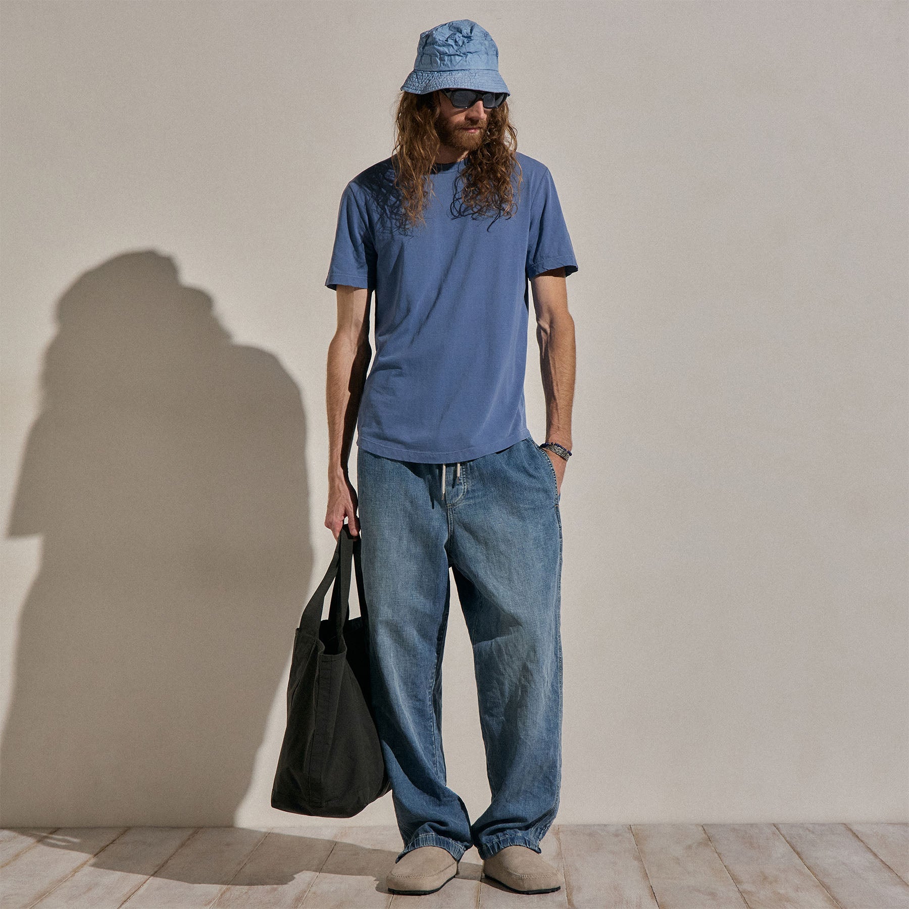 Clear Jersey Crew in Danube Pigment | James Perse Los Angeles