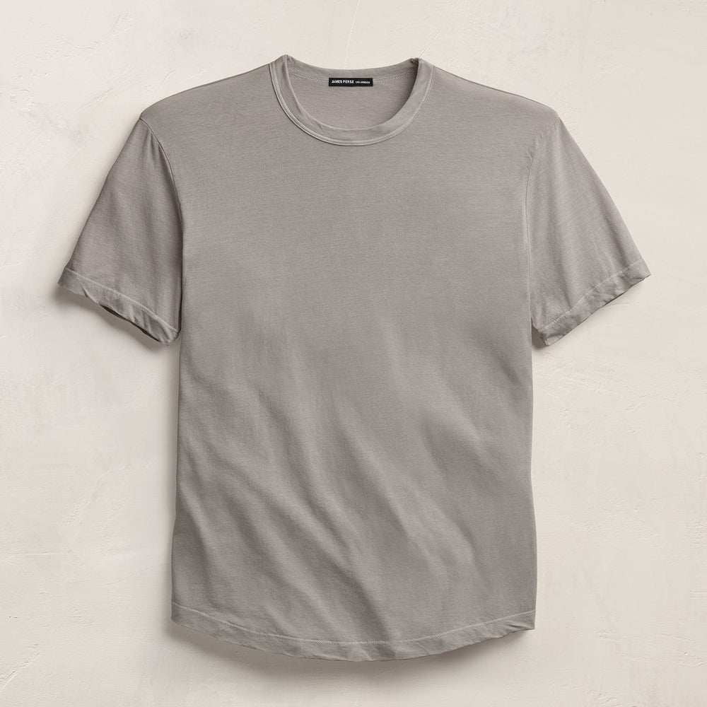 Clear Jersey Crew in Fog Pigment | James Perse Los Angeles