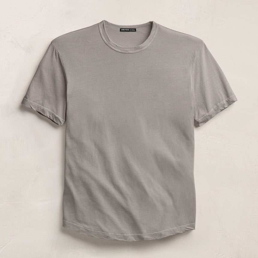 Clear Jersey Crew in Fog Pigment | James Perse Los Angeles