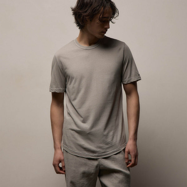 Clear Jersey Crew in Fog Pigment | James Perse Los Angeles