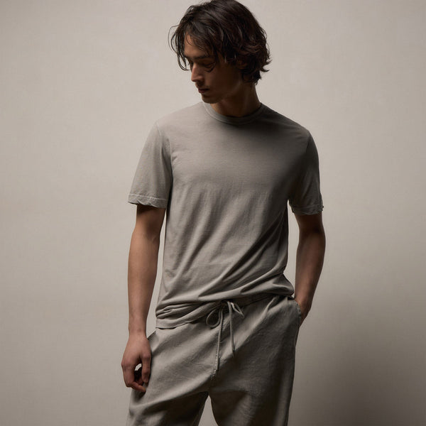 Clear Jersey Crew in Fog Pigment | James Perse Los Angeles