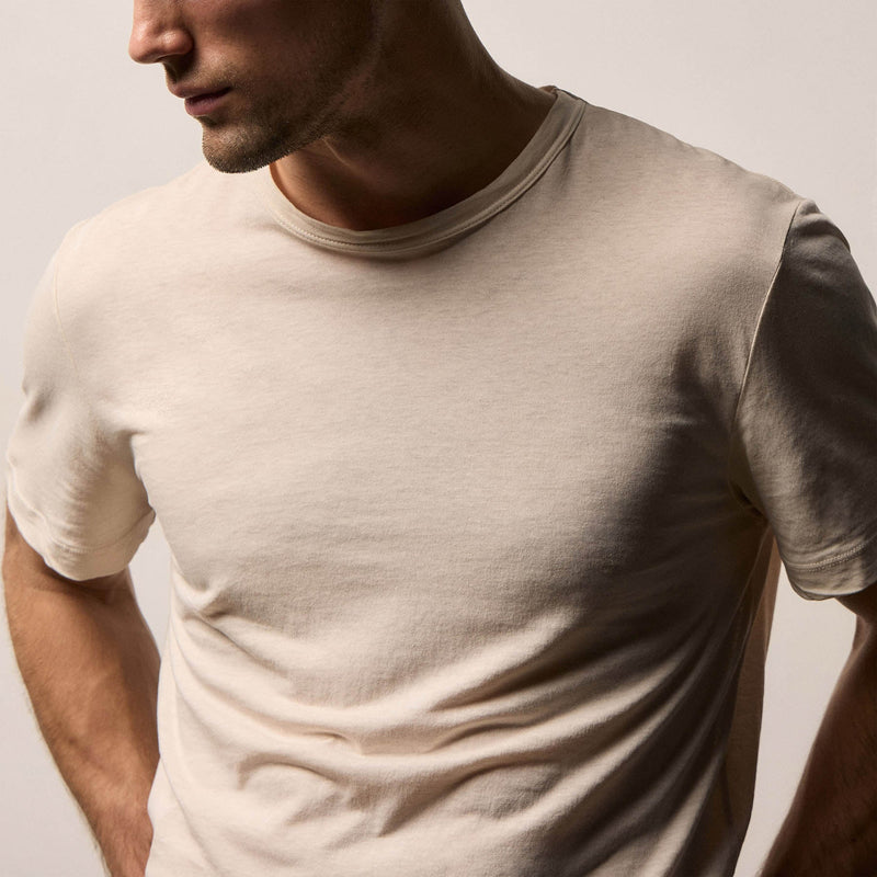 Clear Jersey Crew in Latte Pigment | James Perse Los Angeles