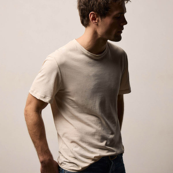 Clear Jersey Crew in Latte Pigment | James Perse Los Angeles