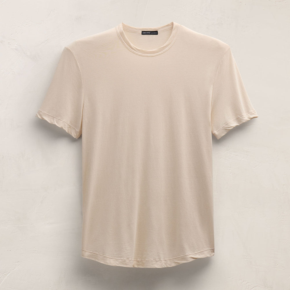 Clear Jersey Crew in Latte Pigment | James Perse Los Angeles