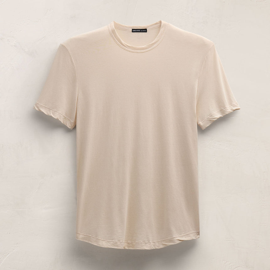 Clear Jersey Crew in Latte Pigment | James Perse Los Angeles