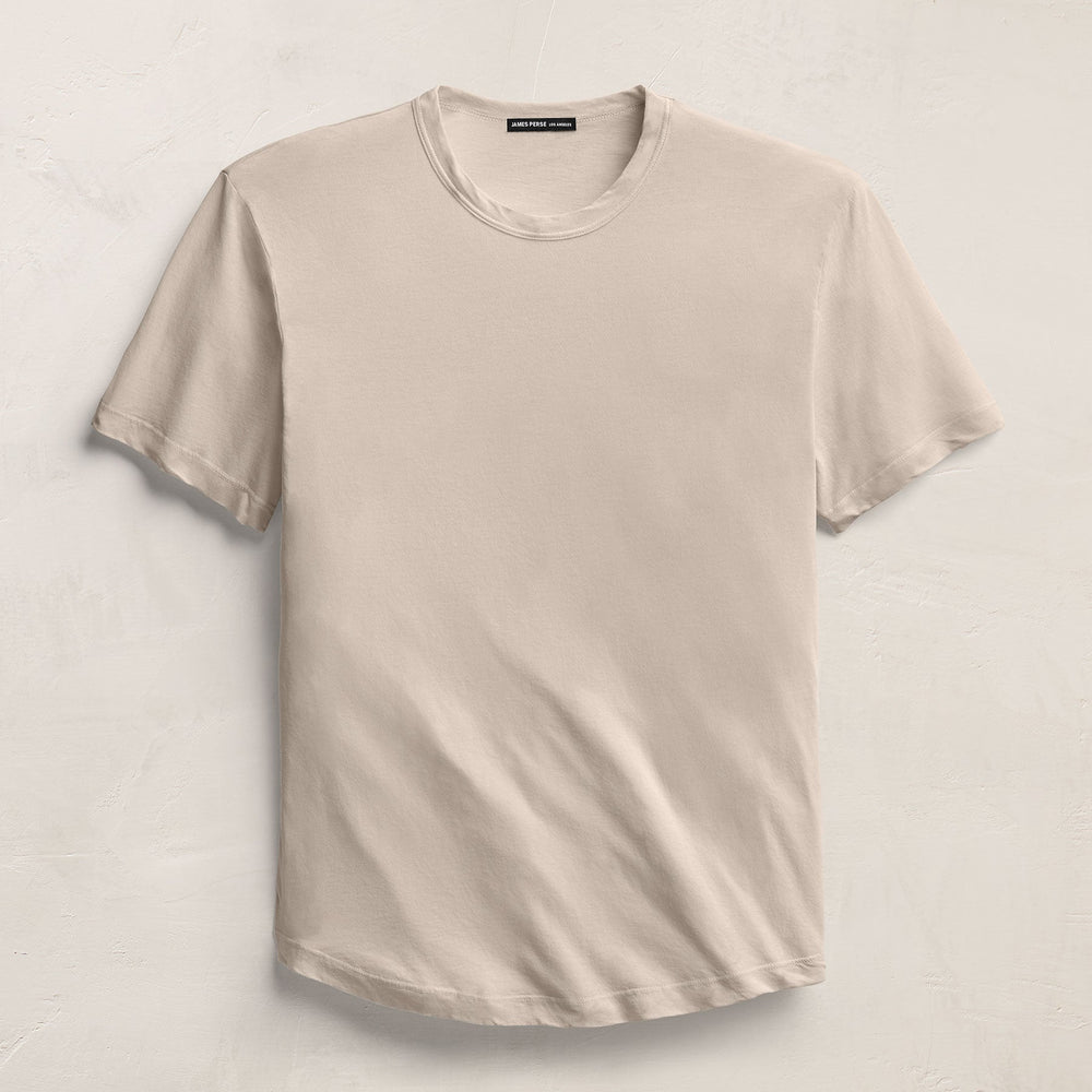 Clear Jersey Crew in Pearl Pigment | James Perse Los Angeles