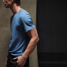 Clear Jersey Crew in Spectrum Blue Pigment | James Perse Los Angeles