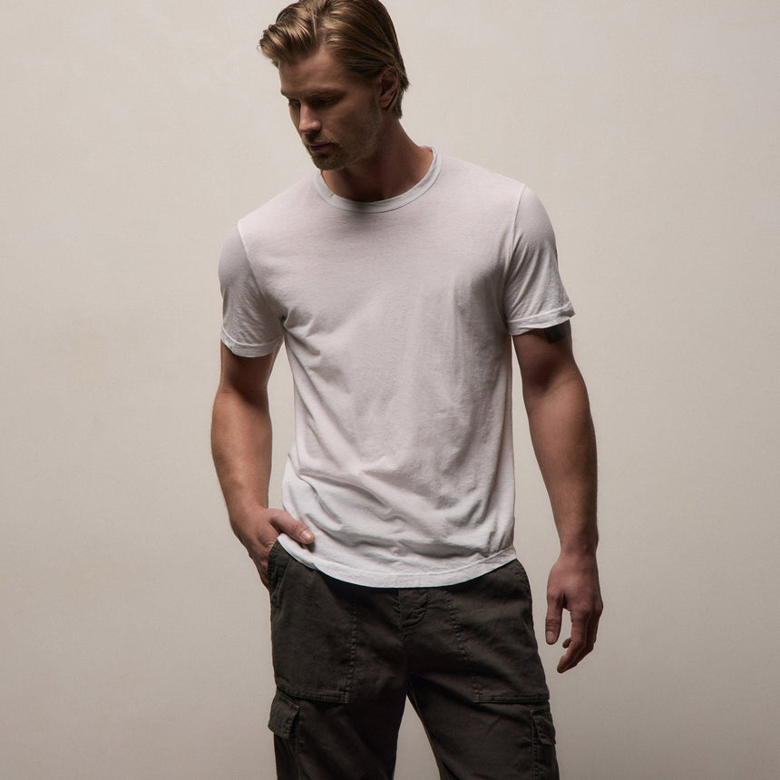 Clear Jersey Crew in White | James Perse Los Angeles