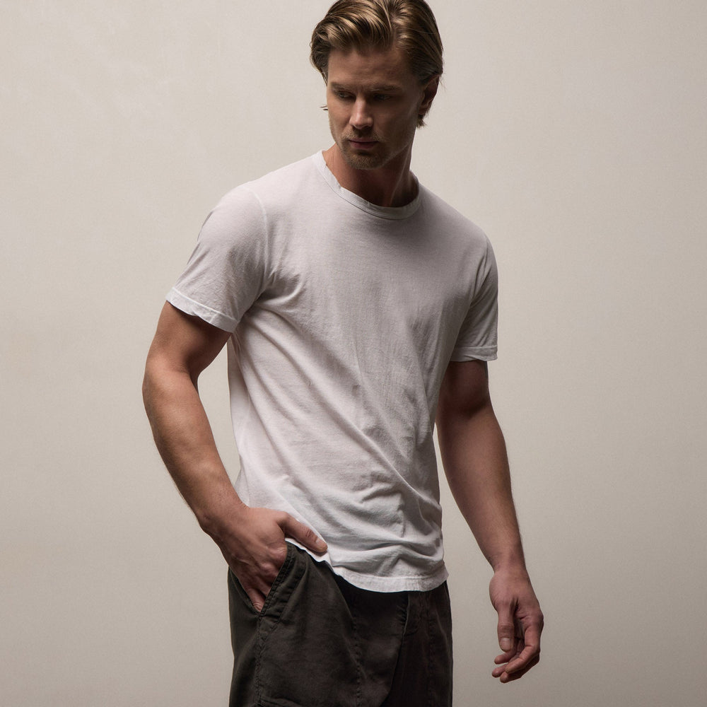 Clear Jersey Crew in White | James Perse Los Angeles
