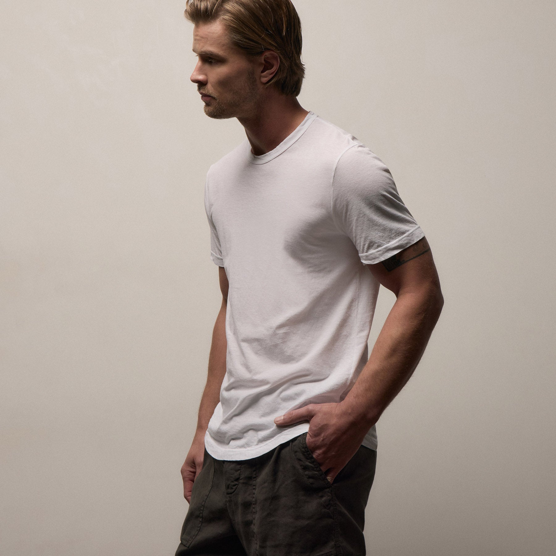Clear Jersey Crew - White | James Perse Los Angeles