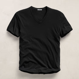 Clear Jersey V Neck - Black
