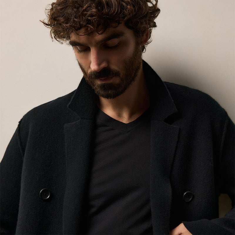 Clear Jersey V Neck in Black | James Perse Los Angeles