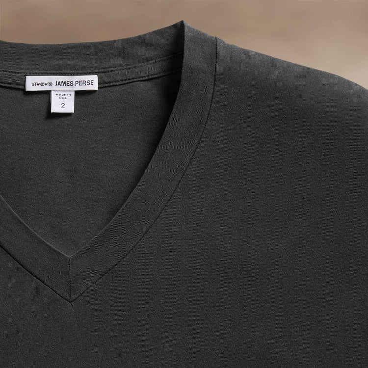 Clear Jersey V Neck in Carbon Pigment | James Perse Los Angeles