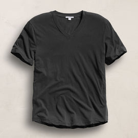 Clear Jersey V Neck - Carbon Pigment