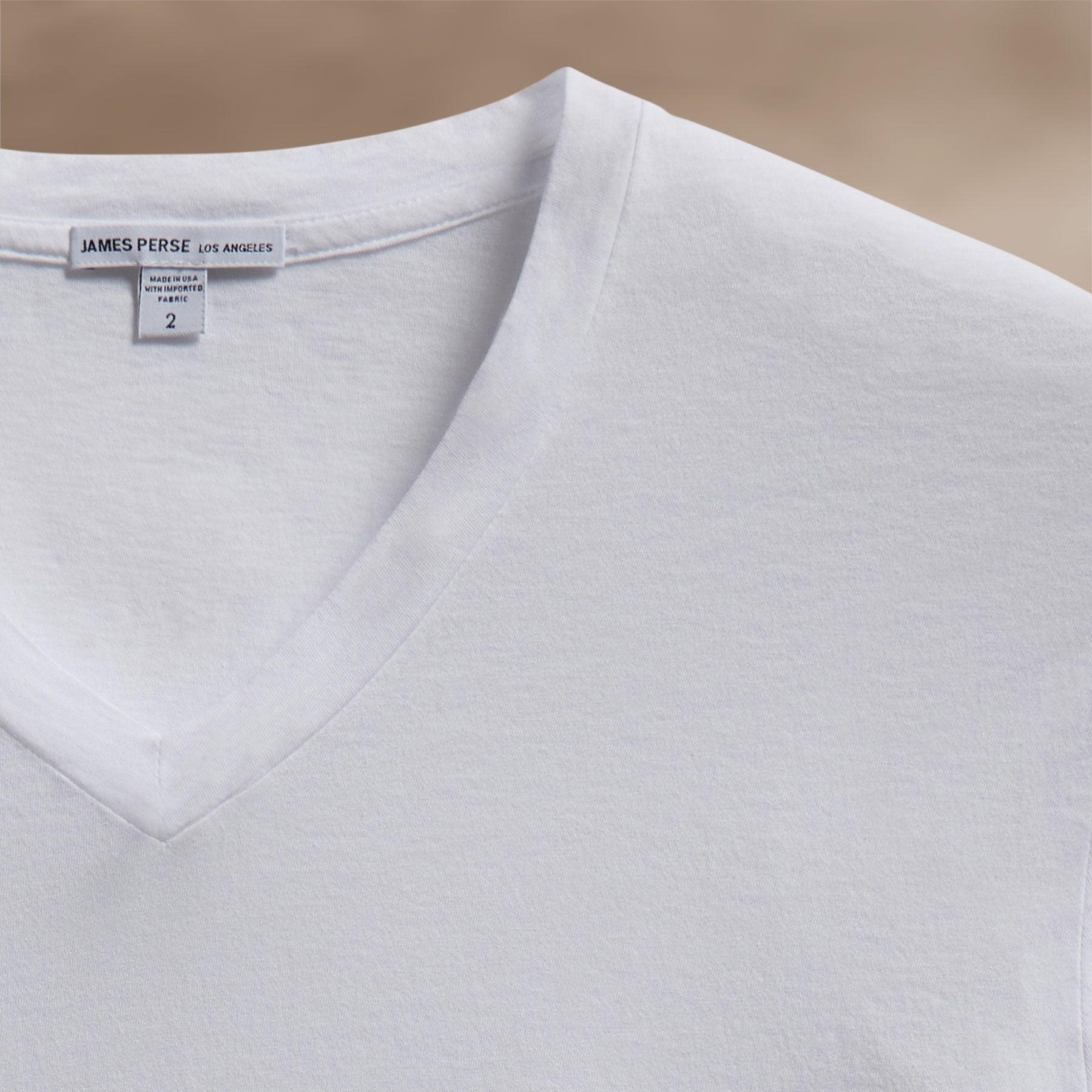 Clear Jersey V Neck in White | James Perse Los Angeles FLAT