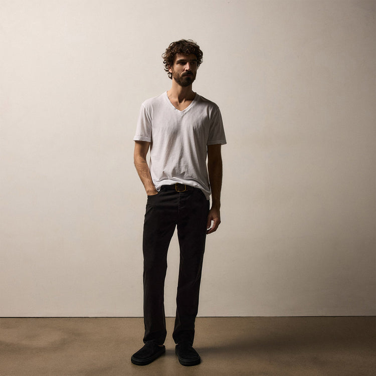 Clear Jersey V Neck in White | James Perse Los Angeles