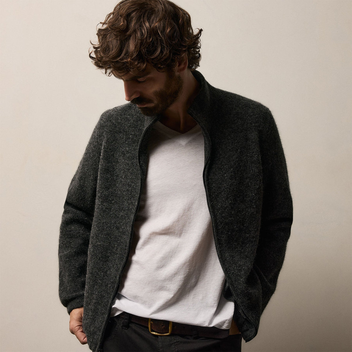 Clear Jersey V Neck in White | James Perse Los Angeles