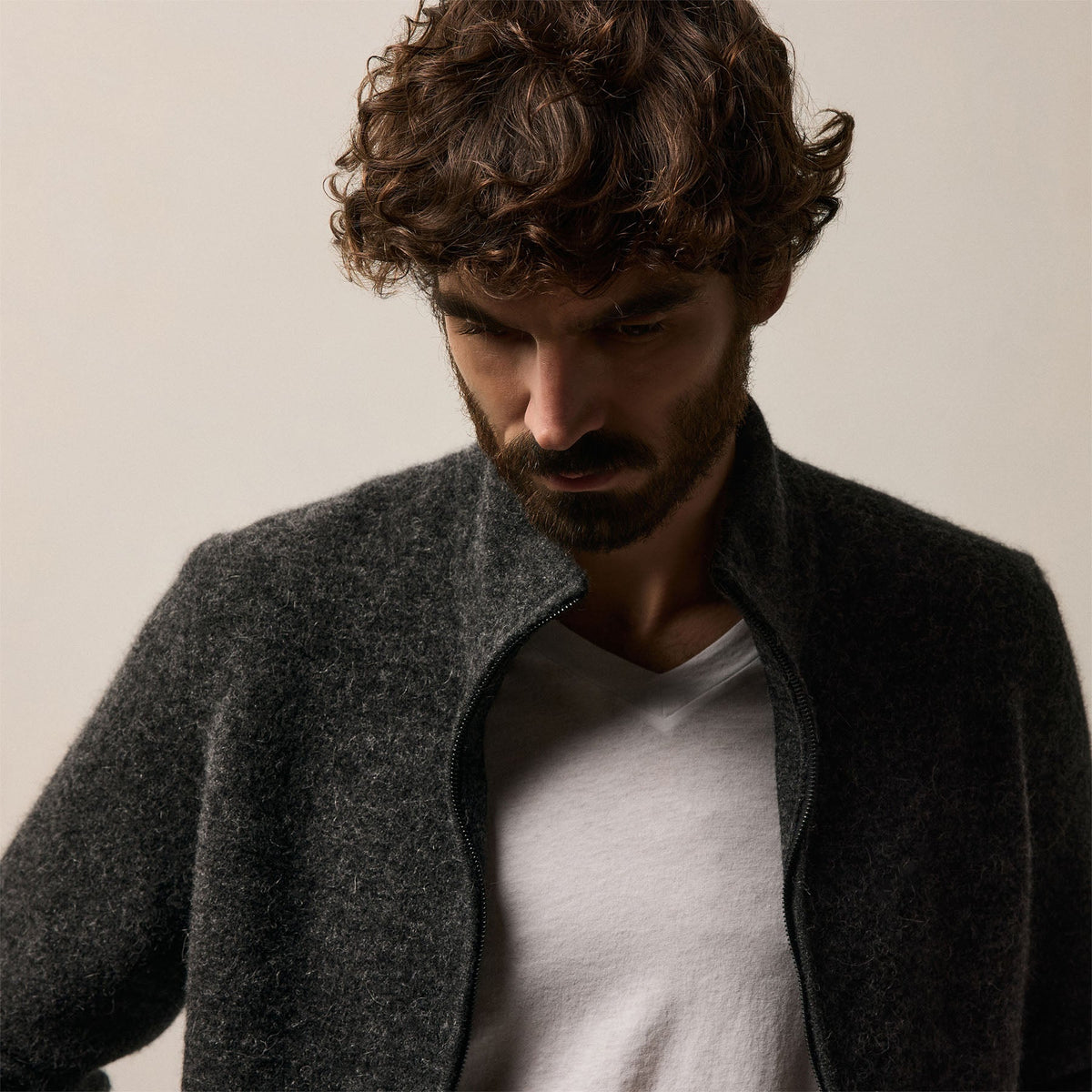 Clear Jersey V Neck in White | James Perse Los Angeles