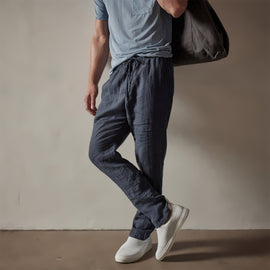 Lightweight Linen Pant in Blue Oil | James Perse Los Angeles