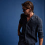 Classic Linen Shirt in Blue Oil | James Perse Los Angeles