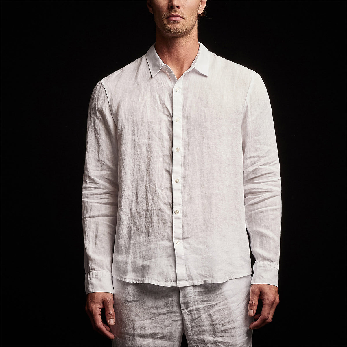 Classic Linen Shirt in White | James Perse Los Angeles