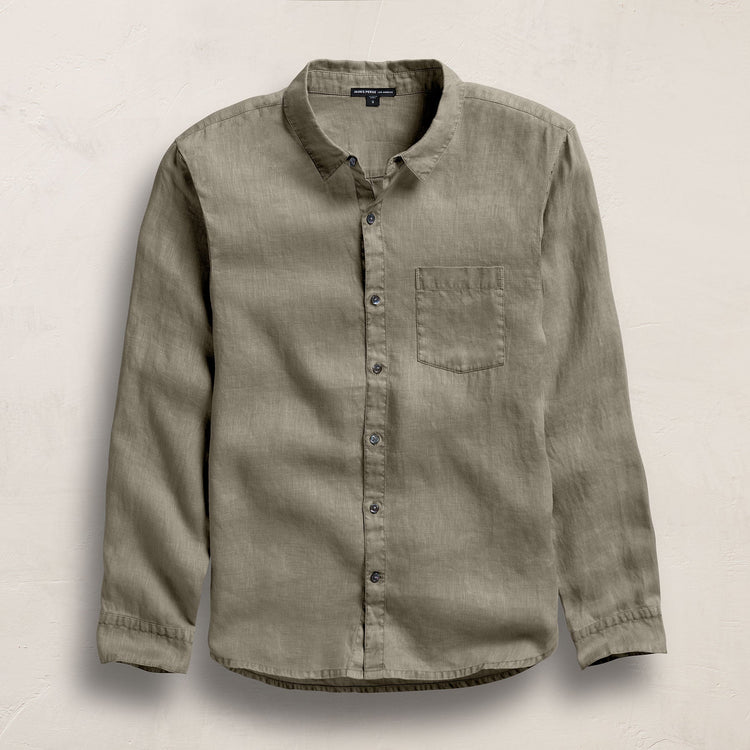 Lightweight Linen Shirt in Birch Pigment | James Perse Los Angeles