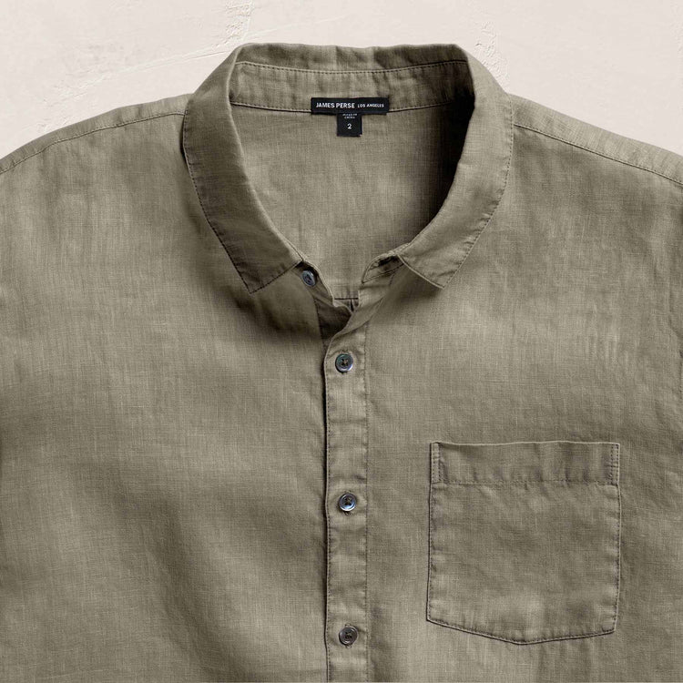 Lightweight Linen Shirt in Birch Pigment | James Perse Los Angeles