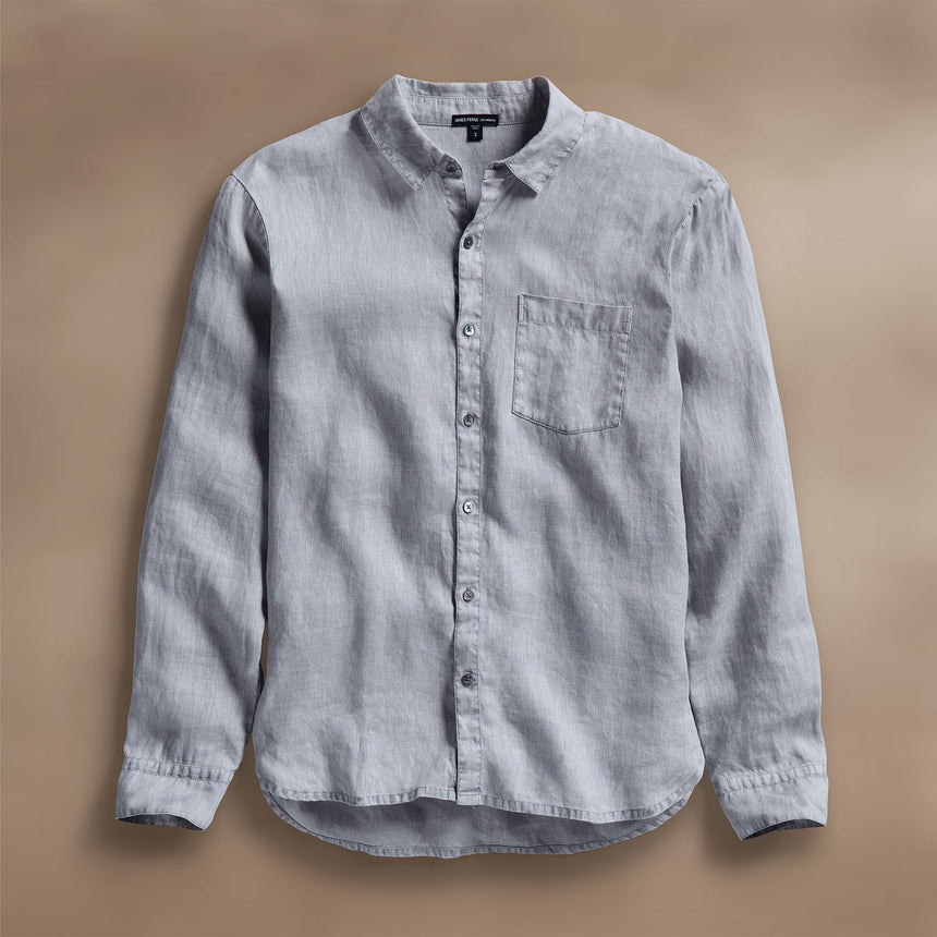 Lightweight Linen Shirt in Grey Sky Pigment | James Perse Los Angeles