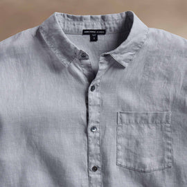 Lightweight Linen Shirt in Grey Sky Pigment | James Perse Los Angeles