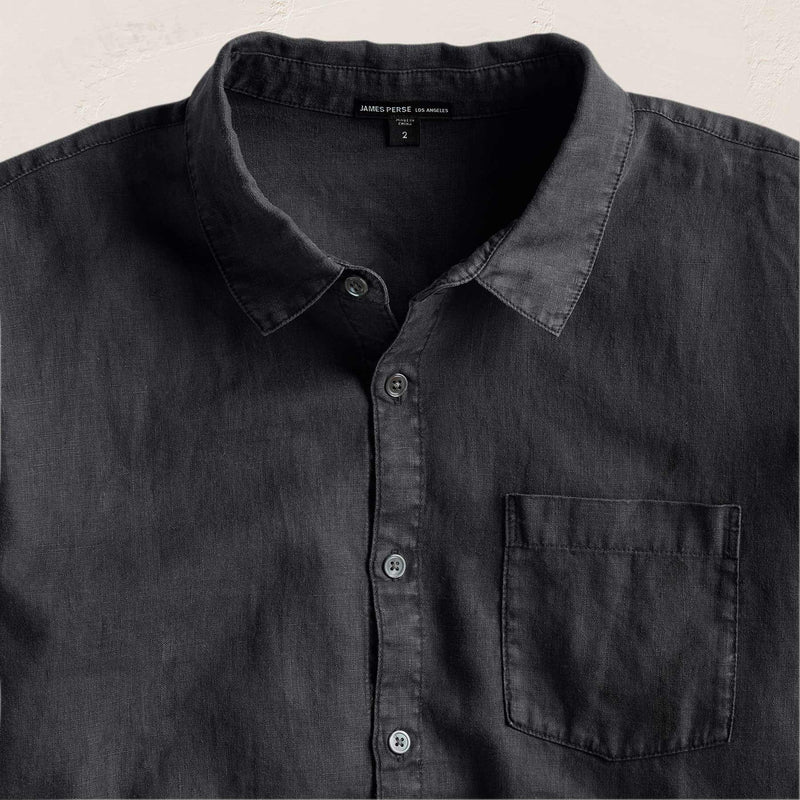 Lightweight Linen Shirt - Magma Pigment | James Perse Los Angeles Lightweight Linen Shirt - Magma Pigment | James Perse Los Angeles