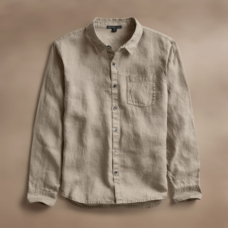 Lightweight Linen Shirt in Mineral Pigment | James Perse Los Angeles